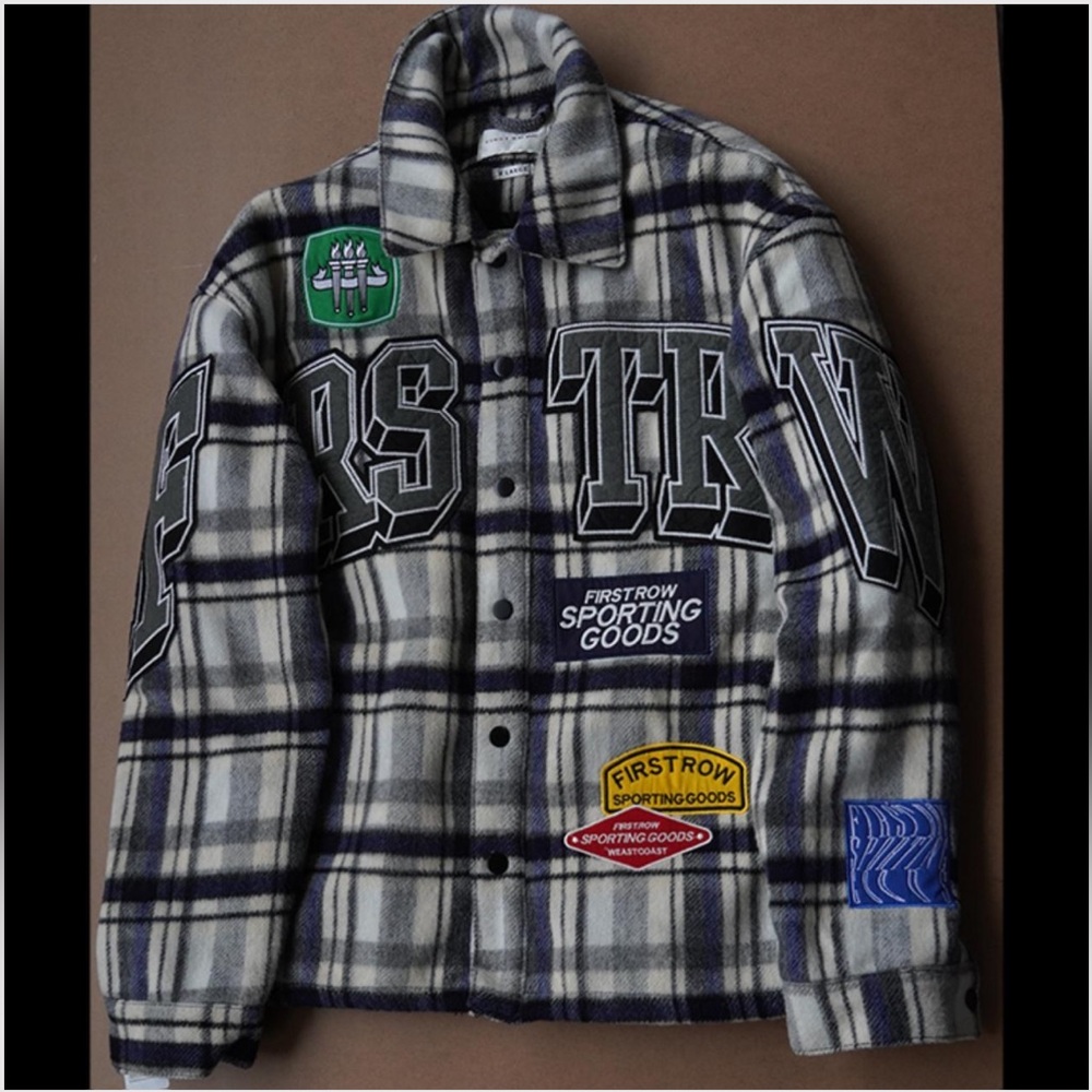 Street-style First Row wool-blend shacket
